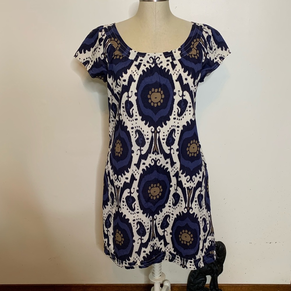 J Crew Black Label Cotton Tribal Print Dress Sz 8